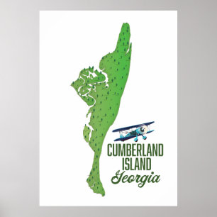Cumberland Insel Georgia Karte Poster
