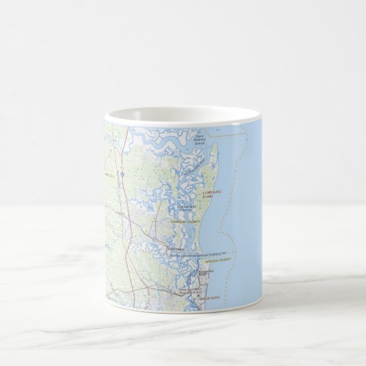 Cumberland Island Georgia Coast Map Tasse (Mittel)