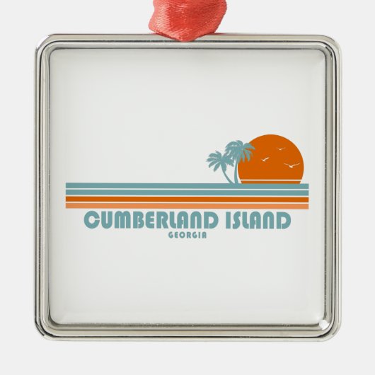 Cumberland Island Georgia Sun Palm Trees Ornament Aus Metall (Vorne)