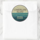 Cumberland Island National Seashore Ocean Birds Runder Aufkleber (Tasche)