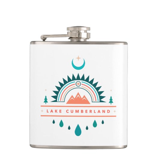 Cumberland Kentucky Boho Regenbogenmond Flachmann (Vorderseite)