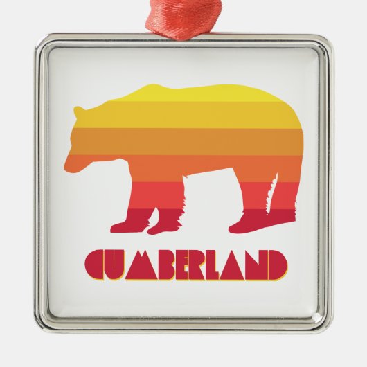 Cumberland Maryland Rainbow Bear Ornament Aus Metall (Vorne)