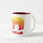 Cumberland Maryland Rainbow Bear Zweifarbige Tasse (VorderseiteRechts)