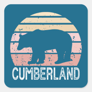 Cumberland Maryland Retro Bear Quadratischer Aufkleber