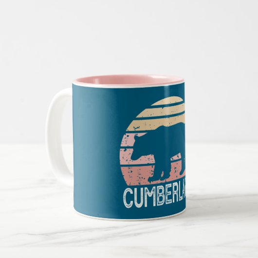 Cumberland Maryland Retro Bear Zweifarbige Tasse (Vorderseite Links)