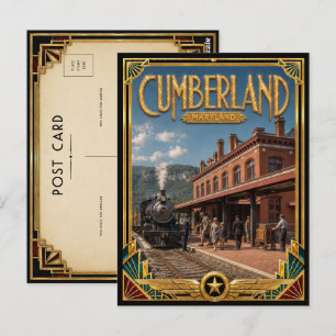 Cumberland Maryland Vintage Art Deco Goldenes Zeit Postkarte