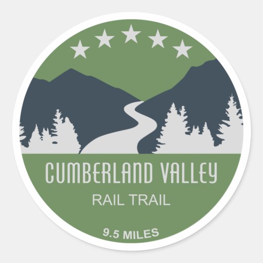 Cumberland Valley Rail Trail Runder Aufkleber (Vorderseite)