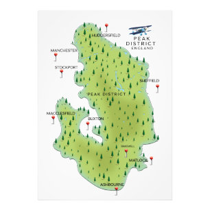 Cumbria England Karte Reiseplakat. Fotodruck