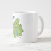 Cumbria England Karte Reiseplakat. Jumbo-Tasse (Vorderseite Rechts)