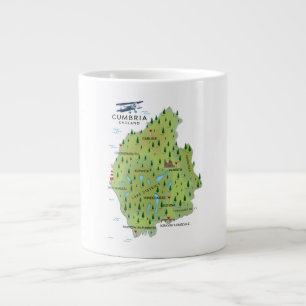 Cumbria England Karte Reiseplakat. Jumbo-Tasse