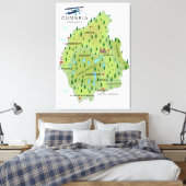 Cumbria England Karte Reiseplakat. Leinwanddruck (Insitu (Schlafzimmer))