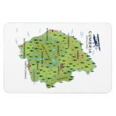 Cumbria England Karte Reiseplakat. Magnet (Horizontal)