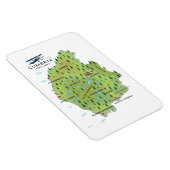 Cumbria England Karte Reiseplakat. Magnet (Rechte Seite)