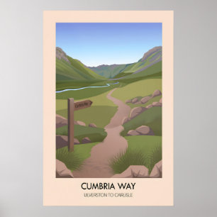 Cumbria Way Fernwanderweg Reise Poster