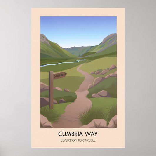 Cumbria Way Fernwanderweg Reise Poster (Vorne)