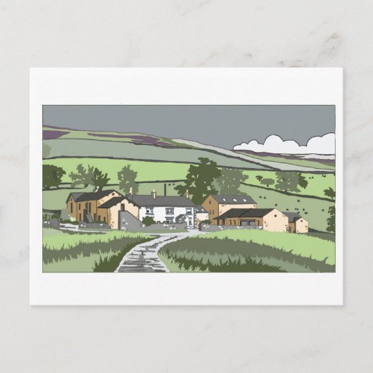 Cumbrian Farmhouse Einladungspostkarte (Vorderseite)