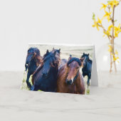 Cumbrian Fell Ponies Karte (Gelbe Blume)