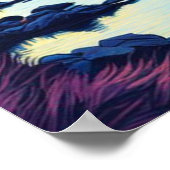 Cumbrian Hills & Mountains, Hütten, Van Gogh Sky Poster (Ecke)