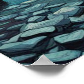 Cumbrian Hills & Mountains, Seen, Van Gogh Sky Poster (Ecke)