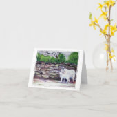 Cumbrian Sheep Art/Thinking Karte (Gelbe Blume)