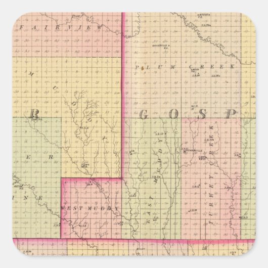 Cuming Landkreis, Nebraska Quadratischer Aufkleber (Vorderseite)