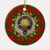 Cumming Clan Abzeichen & Tartan Personalisierte We Keramik Ornament (Vorne)