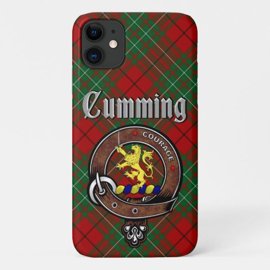Cumming Clan Abzeichen & Tartan Phone Case (Rückseite)