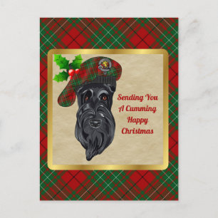 Cumming Clan Abzeichen & Tartan Weihnachts Postkar Postkarte