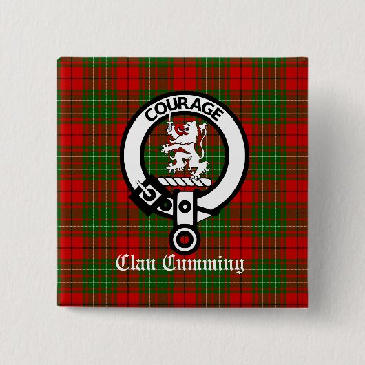 Cumming Crest Badge and Tartan Button (Vorderseite)