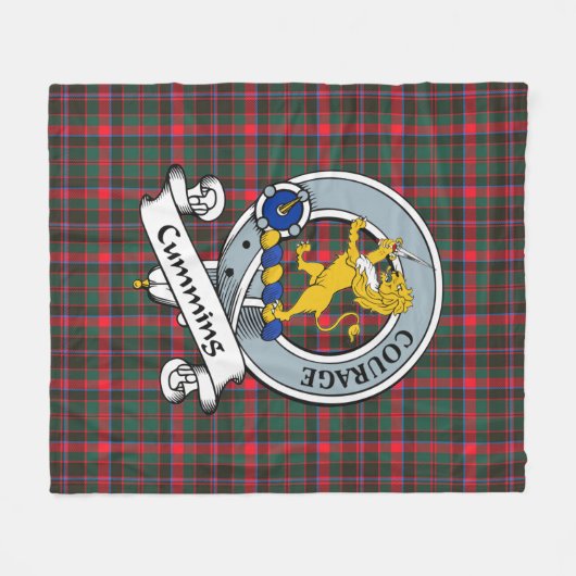 Cumming Jagd Ancient Clan Abzeichen Tartan Kariert Fleecedecke (Vorderseite (Horizontal))