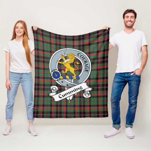 Cumming Jagd Ancient Clan Abzeichen Tartan Kariert Fleecedecke (Beispiel)