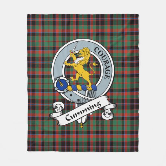 Cumming Jagd Ancient Clan Abzeichen Tartan Kariert Fleecedecke (Vorderseite)