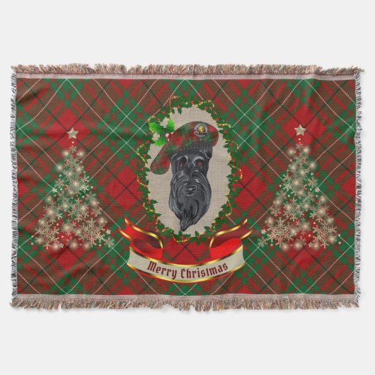 Cumming Scottie Dog Christmas Throw Blanket Decke (Vorderseite)