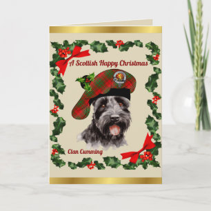 Cumming Scottie Dog Weihnachten personalisiert Karte