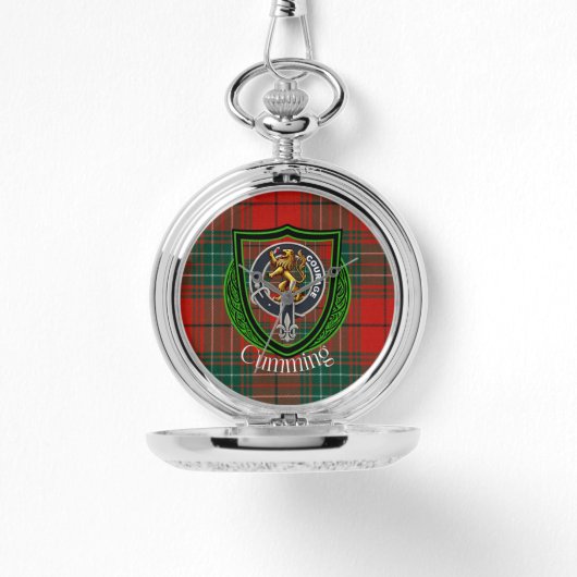 Cumming Scottish Clan Tartan & Crest Armbanduhr (Vorderseite)