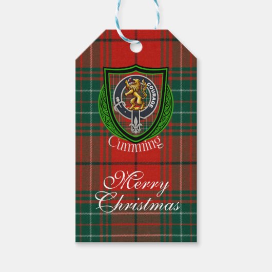 Cumming Scottish Clan Tartan & Crest Geschenkanhänger (Vorderseite)