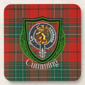 Cumming Scottish Clan Tartan & Crest Getränkeuntersetzer (Vorderseite)