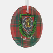 Cumming Scottish Clan Tartan & Crest Ornament Aus Glas (Vorderseite Rechts)