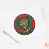 Cumming Scottish Clan Tartan & Crest Runder Aufkleber (Umschlag)