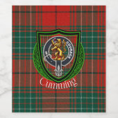 Cumming Scottish Clan Tartan & Crest Weinetikett (Einzelnes Label)