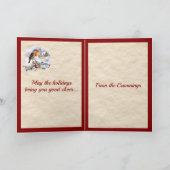 Cumming Stag & Robin Tartan Personalized  Feiertagskarte (Innenseite)