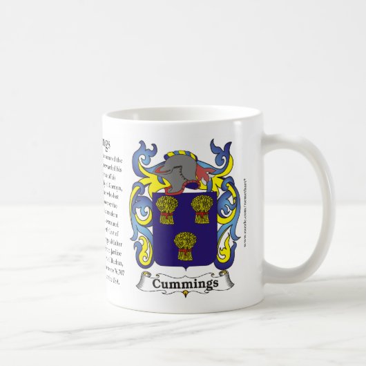 Cummings-Familien-Wappen Tasse (Rechts)