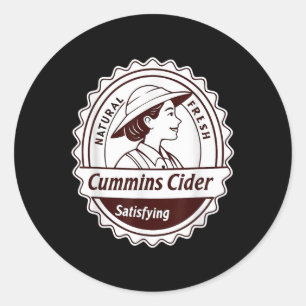 Cummins Cider Shirt - Funny Joke Novelty Gag Gesch Runder Aufkleber