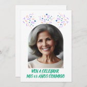 Cumpleaños de 65 Años Fiesta Con Foto Einladung (Vorne/Hinten)