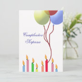 Cumpleaños - Einladung (Stehend Vorderseite)