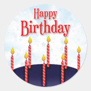 Cumpleaños feliz - Pegatina redondo Runder Aufkleber