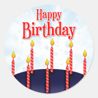 Cumpleaños feliz - Pegatina redondo Runder Aufkleber
