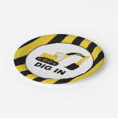 Cumpleaños infantil excavadoras Dig In Pappteller (Schrägansicht)