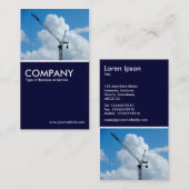 Cumulonimbus Crane - Dunkle Marine Visitenkarte (Vorne/Hinten)