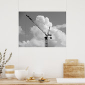 Cumulonimbus Crane - Schwarz und Weiß Poster (Küche)